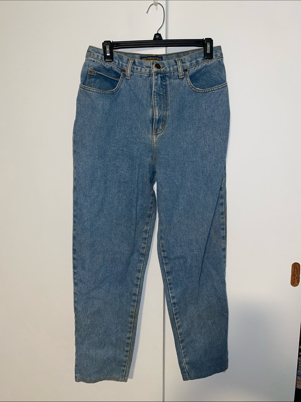 Northwest Blue Denim Jeans in Medium Blue with Yellow Label